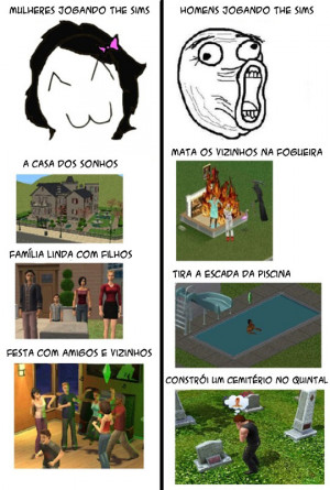 Jogando The Sims.