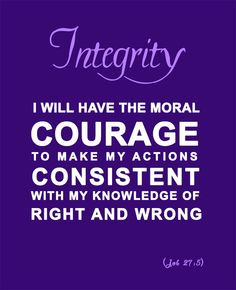 LDS Young Woman Values - 7. INTEGRITY More