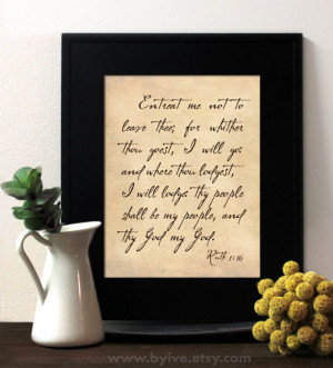 Ruth 1:16 script letter, Inspirational Quote, Writing Cursive Print ...