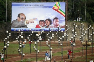 giant poster featuring current Ethiopian Prime Minister Meles Zenawi ...