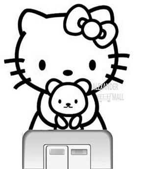 cheap wall stickers HELLO kitty cute cat wall decoration switch ...