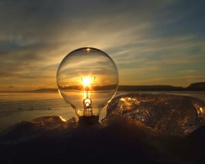 Sunset and light bulb - Nature - wallpapers