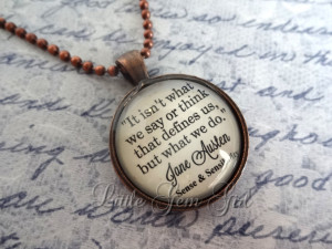 ... Quote Jewelry - Book Quote Necklace or Keychain - Antique Copper