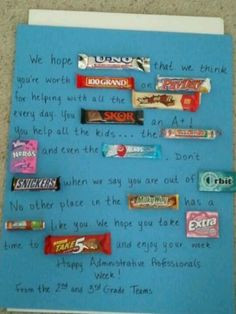 Candy poem for the school secretaries for Administrative Professionals ...