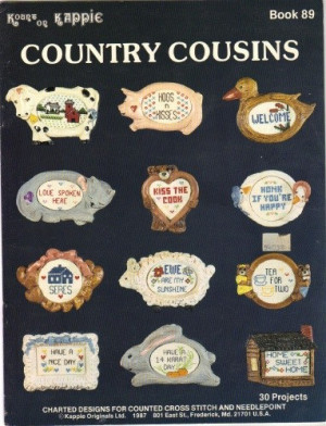 80s Kappie Country Cousins Cross Stitch Pattern Book Mini Sayings
