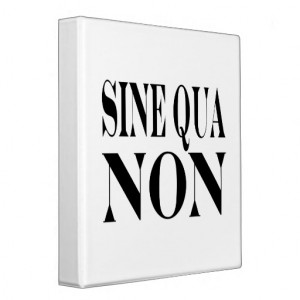 Sine Qua Non Famous Latin Quote: Words to Live By 3 Ring Binder