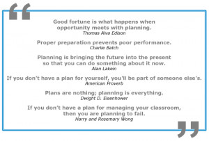 Planning, Planning, Planning