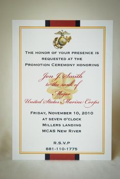 Marine Officer Retirement Invitation / by starsandstripe on Etsy