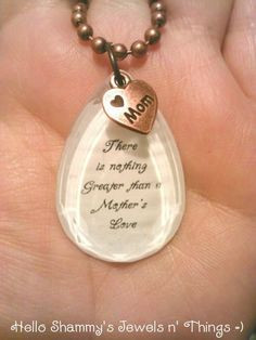 Love for Mom Quote Necklace. There is nothing Greater than a Mother's ...