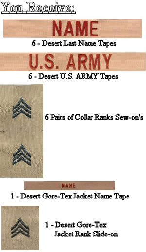 army enlisted desert package for dcus