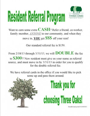 Re:Help – I need some resident referral flyer ideas! 1 year 9 months ...