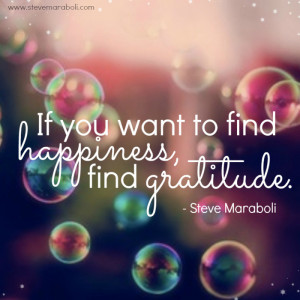 If you want to find happiness, find gratitude.”