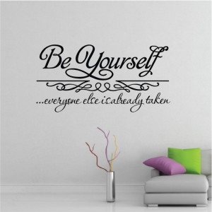 Inspirational Quotes Be Yourself words Black vinly DIY wall sticker ...