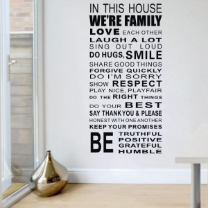 In this House We Are Family DIY Family Love Rule Decor Removable Wall ...