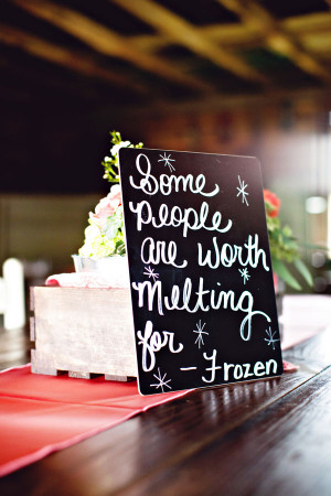Display love quotes from your favorite movies on your reception tables ...