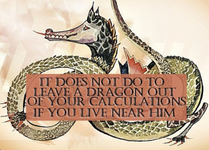 art by Tolkien; quote from The Hobbit