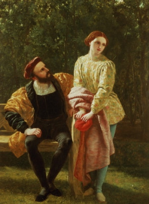 Duke Orsino and Viola. Painting by Frederick Richard Pickersgill ...