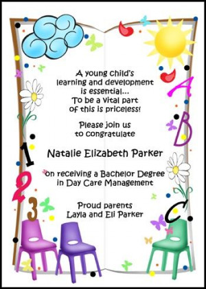create your own unique graduation wordings and sayings for day care ...