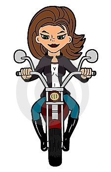 lady bikers cartoon | Biker woman cartoon also available in high ...