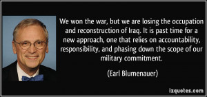 and reconstruction of Iraq. It is past time for a new approach ...