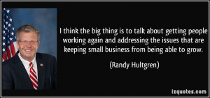 ... issues that are keeping small business from being able to grow