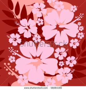 stock vector seamless Hibiscus flower Background