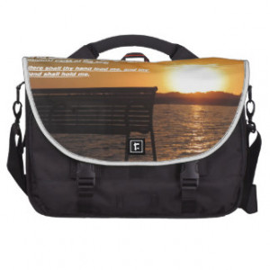 sunrise with bible verse laptop messenger bag