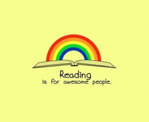 awesome, book, books, cartoon, drawing, inspiration, quote, rainbow ...