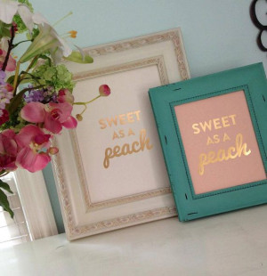 ... Peach Wall Print - Sweet Southern Charm - Southern Sayings- Home