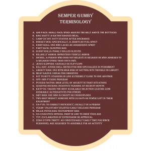 Semper Gumby Terminology Plaque
