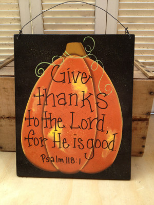 Thanksgiving Door Hanger Scripture Pumpkin Thanksgiving Decor Sign ...