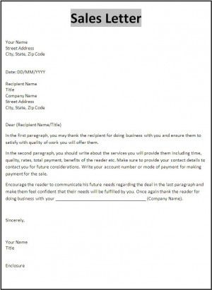 Click on the download button to get this Sales Letter Template.
