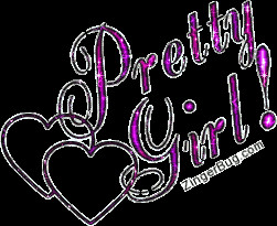 Pretty Girl Pink Glitter Text with linked hearts