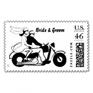 Motorcycle Wedding Postage