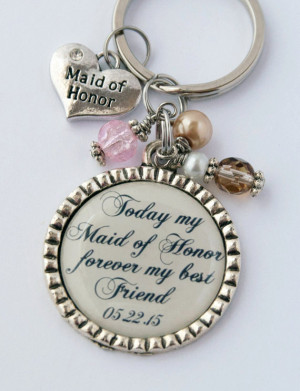 Maid of Honor Keychain, Thank You Gift for Friend, Custom Key Chain ...