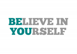 Just Because 34 – Believe in Yourself – teal blue & gray – Sprik ...