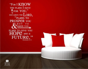 Bible Verse Wall Decals Jeremiah 29:11 - Vinyl Wall Stickers Art ...