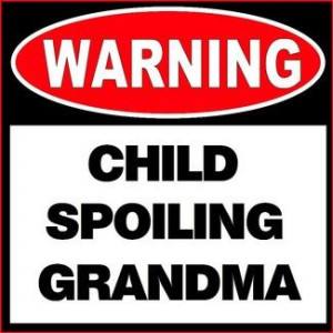 child spoiling grandma