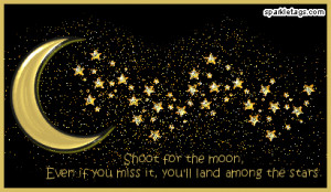 Shoot for the moon even if you miss you'll land among the stars!