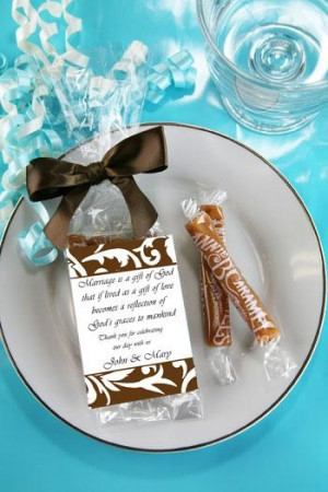 Caramel Candy Inspirational Quotes Wedding Favor