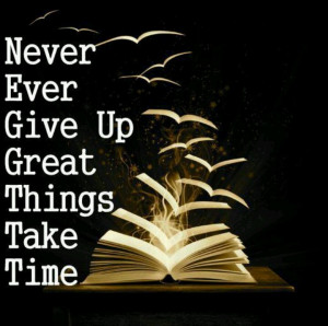 great things take time NEVER GIVE UP