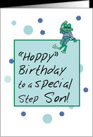 Hoppy Birthday Stepson Frog card - Product #174480