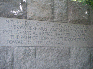 franklin delano roosevelt memorial first is a quote from fdr