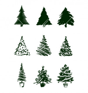 how to draw christmas tree and white christmas tree