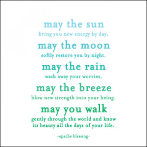 ... New Energy Every Day - Apache Blessing- Quotable Inspirational Magnet