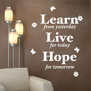 ... -Learn-Live-Hope-Butterflies-Inspirational-Vinyl-Wall-Quotes-Stickers