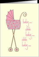 Congratulations on your new great granddaughter with colorful stroller ...
