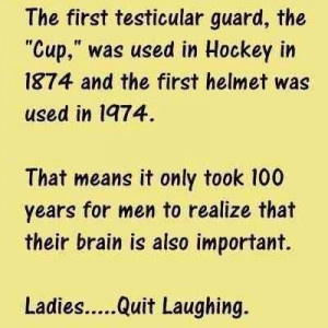 ... cup was used in hockey in 1874 and the first helmet was used in 1974