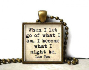Lao Tzu quote letting go quote resin necklace or keychain word jewelry ...