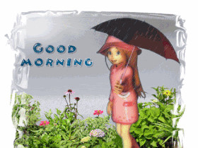 good morning rain quotes Cute Chick Says Good Morning